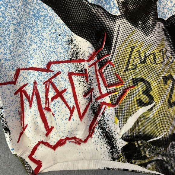 Vintage LA Lakers Magic Johnson Sweatshirt NBA Medium DEADSTOCK Graphic 90’s T’s - Picture 7 of 16